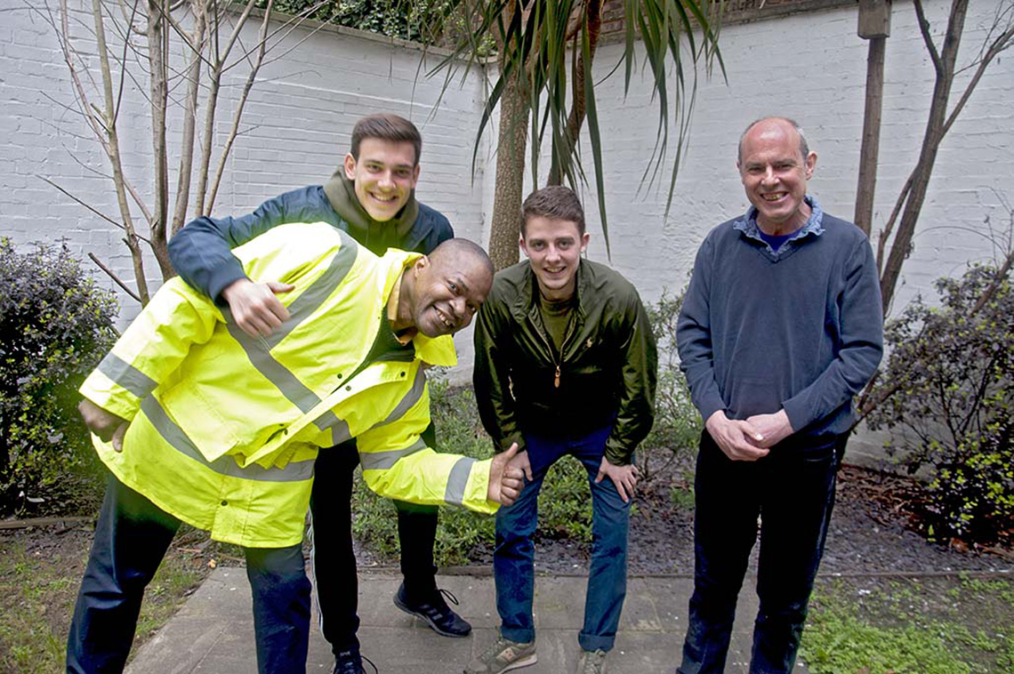 Jerry with Tony and volunteers Arne and Carlo