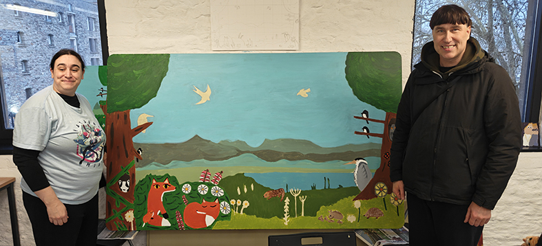 Chris with his artwork